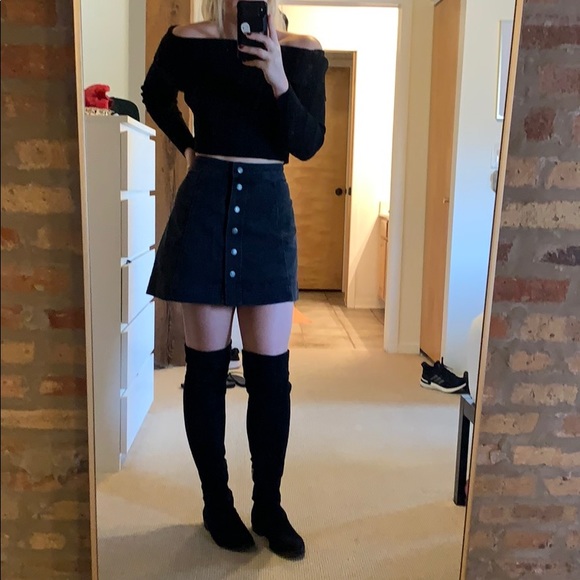 Madewell Dresses & Skirts - Madewell denim button front skirt washed black 6